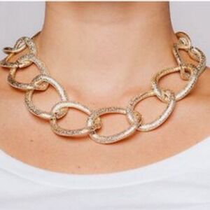 Chunky Gold Chain Link Necklace Payton Metal Choker Statement Fashion Jewelry